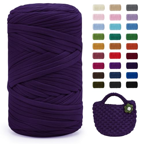 Uiopa Hilo para Tejer a Crochet, 400g/120m Trapillo para Tejer Bolsos, Trapillo Crochet Hilo de Poliéster para DIY y Tejido, Bolso de Mano, Manualidades, Decoración Hogareña
