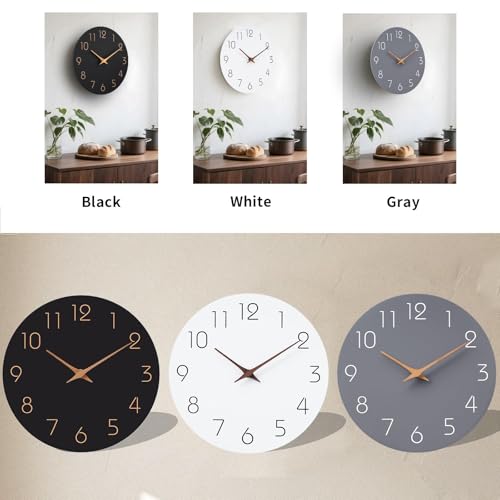 12-Inch Minimalist Black Wall Clock