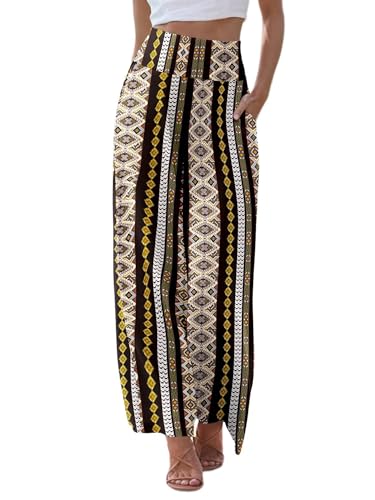JZC Women's Palazzo Lounge Pants Casual Wide Leg Pants High Waist Flowy Toursers with Pockets