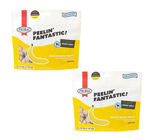 Primal-Freeze-Dried-Dog-Treats-Peelin-Fantastic-Chicken-Banana-with-Goat-Milk-Grain-Free-Training-Treats-for-Dogs-with-Probiotics-2-oz-Pack-of-2 Primal Freeze Dried Dog Treats Peelin Fantastic Chicken Banana with Goat Milk Grain Free Training Treats for Dogs with Probiotics 2 oz Pack of 2