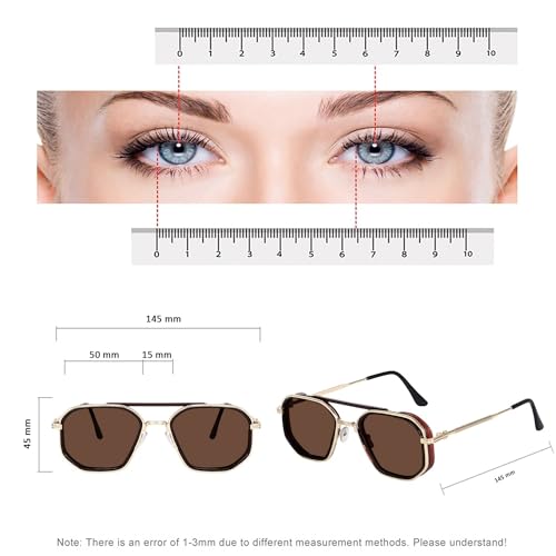 Image of Vintage Steampunk Sunglasses for Men & Women - Retro Hexagonal Metal Frame Gothic Glasses with UV400 Protection - Non-Polarized Fashion Eyewear