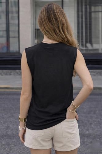 Image of Mack Jonney Women's Printed Cotton Sleeveless Vest | Round Neckt-Shirt| Casual Gym Tank Top-M.J8299