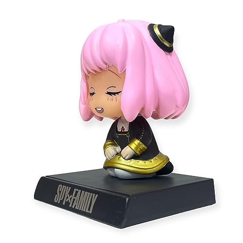 Image of AUGEN Super Hero Anya Forger Spy X Family Action Figure Limited Edition Bobblehead with Mobile Holder for Car Dashboard, Office Desk & Study Table (Pack of 1)