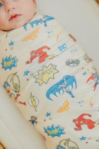 Image of Copper Pearl Swaddle Blankets for Newborns | Soft Stretchy Receiving Blankets for Boys and Girls | Large 46 x 46 Inch Baby Blankets | Lightweight and Breathable Swaddles | Justice League
