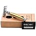 Parker 48R Heavyweight 3-Piece Double Edge Razor – Matte Gold Finish with 5 Premium Platinum Double Edge Razor Blades - Delivers a Barber Shop Quality Shave