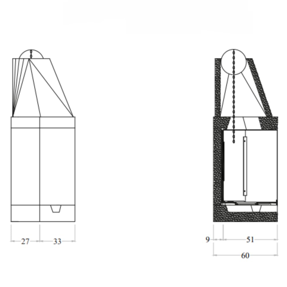 Camino Legna Prefabbricato Ghisa Focolare Aperto M110 TGH Design Ambiente Arredo Interni Riscaldamento