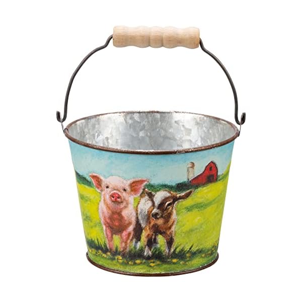 Primitives by kathy rustic farmhouse theme featuring farm friends decorative bucket set  urban country home decor