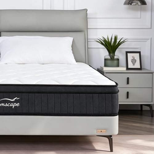Image of King Size Mattress - 12 Inch Memory Foam Mattress in a Box for Pressure Relief & Motion Isolation with Individual Pocket Spring, Medium Firm, CertiPUR-US Certified, Fiberglass Free