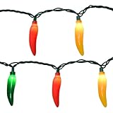 Bokoiuu Christmas Chili Pepper Lights Multicolor, 13.6FT Chili Lights with 35 Red Green Yellow Chili Pepper Bulbs for Outdoor Indoor Kitchen Garden Patio Christmas Mexican Party Decor