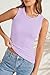 Dokotoo Women's Athletic Ribbed Tank Top - Low Cut, Slimming, Sleeveless Activewear - Purple, Large