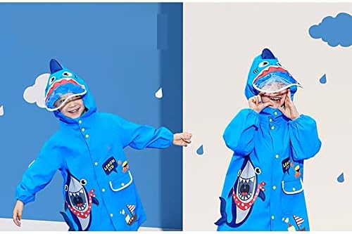 Kids Peuter Regenpak voor Jongens Meisjes Eendelige Hoodie Rits Leuke Cartoon Waterdichte Regenjas 1-10 Jaar S-XL Maat, Oranje, L/5-7 Years