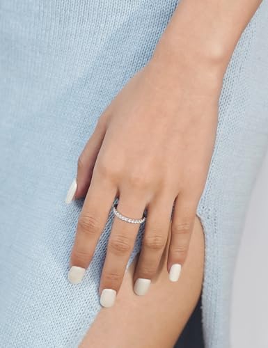 IMOLOVE Lab Grown Diamond Wedding Bands, 0.3-0.42 Carat, Eternity Rings in 18K White Gold & Sterling Silver Size 4-114