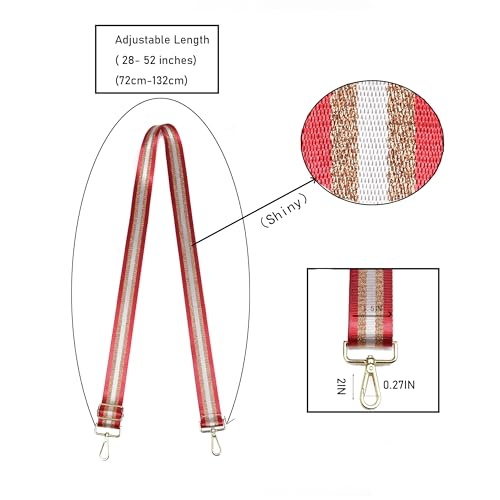 Image of LVYOUME Purse Strap Silver Hardware Wide Bag Straps Replacement Crossbody Adjustable Shoulder Strap for Purses
