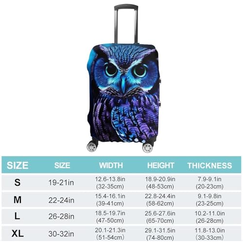Blue Owl Luggage Cover, Washable Elastic Suitcase Cover Protector Fit 18-32 Inch Luggage2