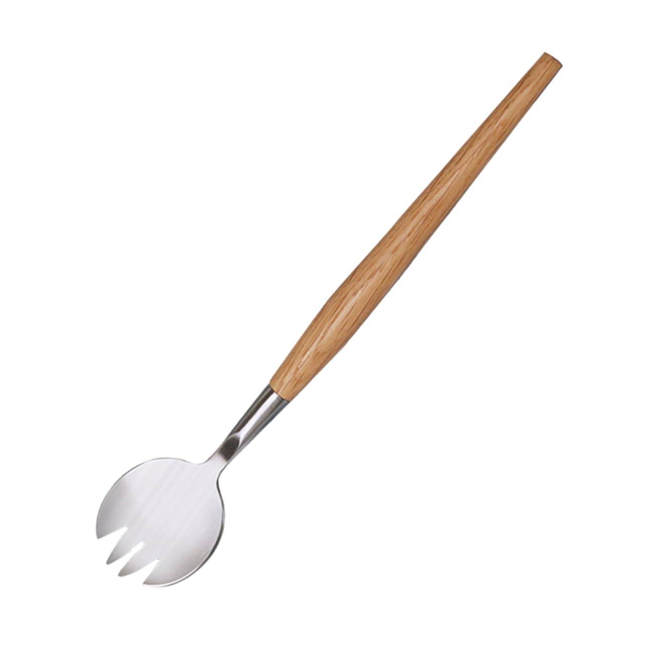 Cabilock Stainless Steel Fork with Wooden Handle Multifunctional Tableware for Home and Restaurant Use Ergonomic Design for Comfortable Handling and Food Serving Fork