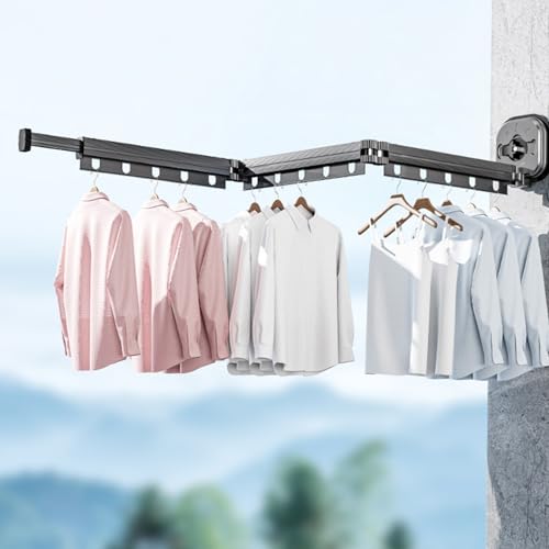 Perchero de pared extensible plegable blanco triple con ventosas para baño 7