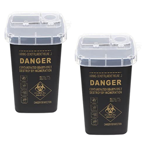 Beavorty 2 piezas caja de eliminación cuchillas dispensador caja de cuchillas de afeitar caja de eliminación de peluquería caja de almacenamiento banco contenedor de reciclaje para el hogar uso