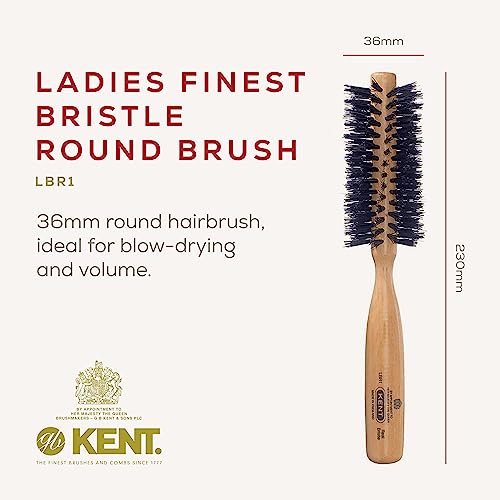 Kent Small Beech Wood Bristle Radial Hair Brush - LBR1 (PACK OF 1), Black - Image 2