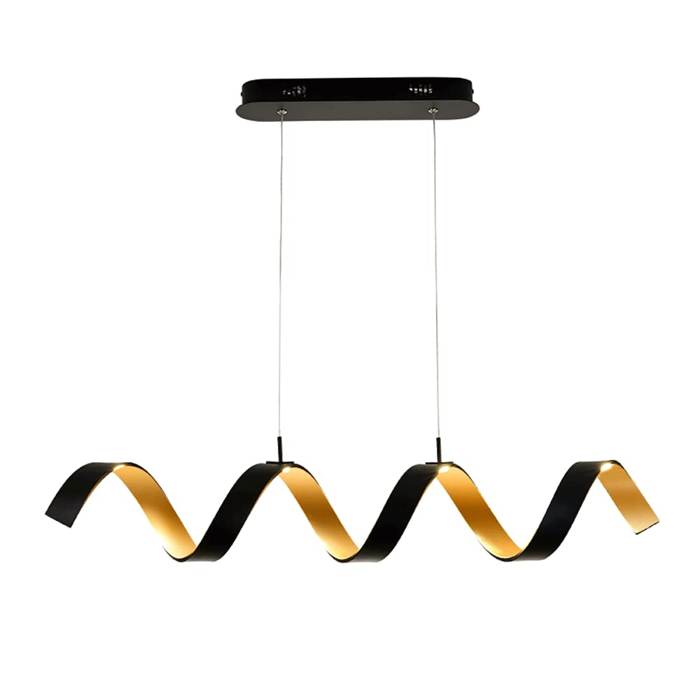 Lustre LED moderne 20W en spirale pour éclairage d'îlot de cuisine épuré