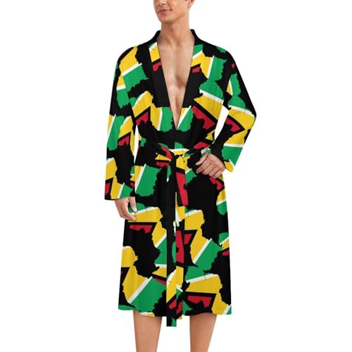 Bata de baño con mapa de Guyana el regalo perfecto de ropa de dormir suave para hombre