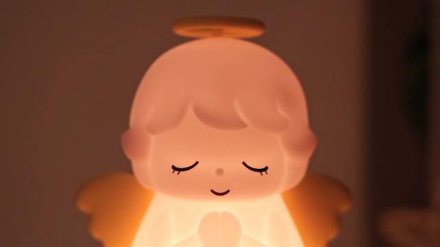 Image of OkiyiD Angel Night Light, Guardian Angel Nursery Lamp for Baptism Gifts