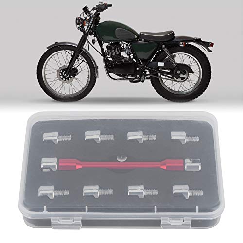 Motorrad Speichenschlüssel Set, 5, 0 6, 8 Länge 93 Mm/3, 7 Zoll Geländewagen Radspeichenschlüssel CNC Schlüssel Set, Leicht zu Transportieren und Aufzubewahren, Zum Einstellen Der Reifenlinien(Rot)