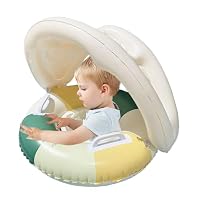 Flotador De Piscina Inflable Para Bebés – Asiento Con Toldo Solar Plegable, Piscina Retro Para Niños De 0 A 4 Años En Jardín Y Playa