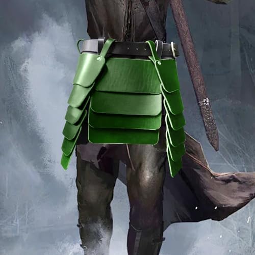 Waist Armors Belt Skirt Medieval Knight Roman Belt Cosplay Clothes Wide Kidney Belt for Halloween Carnival, Green, as Described4