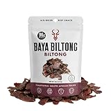 Baya Biltong South African Air-Dried Steak, High Protein, 1g Sugar, No Preservatives, Family Recipe | 1/2 lb (Travel Size)