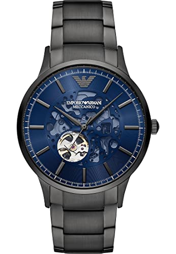 Emporio Armani Men's Automatic, Gunmetal-Tone Stainless Steel Watch, AR60056, Grey, bracelet