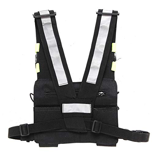 Abbree Front Pack Pouch Holster Vest Rig Chest Bag Carry Case For Baofeng Uv-5R Bf-82Hp Bf-888S Tyt Motorola Midland Two Way Radio (Bright Green) #TOP4