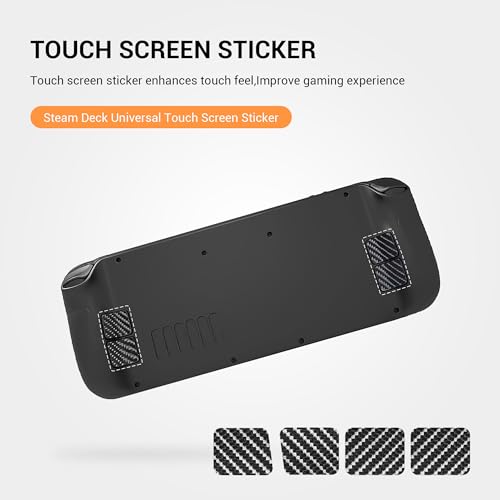 Image of For Steam Deck Accessories Kit, Includes Touchpad Sticker, Dust Filter Cover, Steam Deck Thumb Grip Caps, Silicone Dust Plugs, Protection Sticker Anti-Wear Deck Skin Set (Black, 28pcs /set)