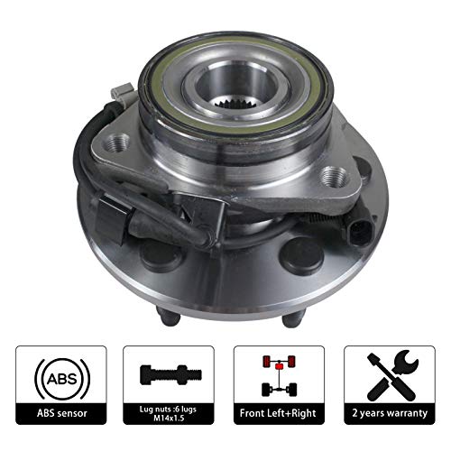 Parod 515036 4Wd/Awd Front Wheel Hub Bearing Assembly Compatible With Cadillac Escalade, Chevy Silverado, Avalanche 1500, Express, Tahoe, Suburban, Gmc Savana, Yukon, Sierra 6Lugs W/Abs #TOP1