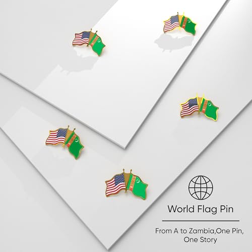 USA and Turkmenistan Crossed Flag Lapel Pin | American Turkmen National Friendship Souvenir Gifts for Men & Women | US Turkmenistan Double Flag Patriotic Pins for Hat, Tie, and Backpack (1pc) by Ababyyan - Used condition - Image 6