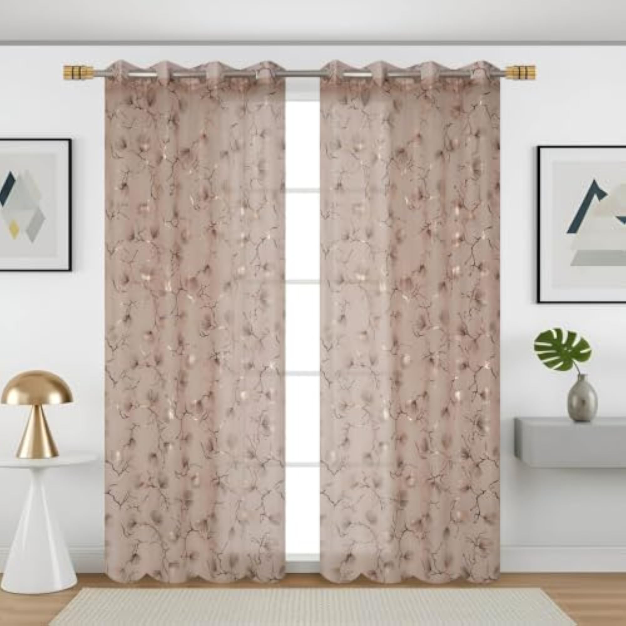 Sheer Net Curtain for Window, 5 Feet Transparent Fabric