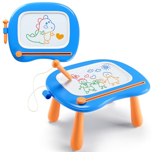 Image of Magnetic Drawing Board, Toddler Boys Toys for 1 2 3 Year Old Gifts, Etch Doodle Sketch Board Learning Educational Toys for 1-3 Boy Birthday Gifts, Blue