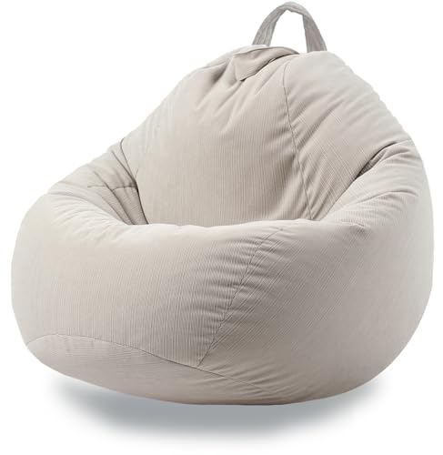 ENBAOHUI Stuffed Animal Storage Bean Bag Chair Cover (No Filler) Washable Ultra Soft Corduroy Bean Bag Cover for Organizing Plush Toys, Bean Bag for Adults