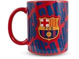 Hy-Pro Taza de cerámica con licencia oficial del Barcelona, 325 ml, para bebidas calientes, apta para microondas y lavavajillas, regalo para hombres y niños