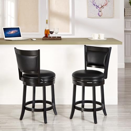 Ball & Cast Swivel Counter Height Barstool 24 Inch Seat Height Black Set of 1 by Ball & Cast - Image 7