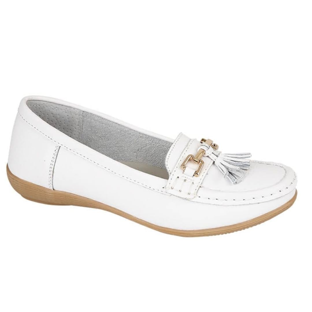 Femme Cuir Plat Mocassin Femmes Décontracté Confortable Cuissard Talon Bas Compensé Chaussures Travail