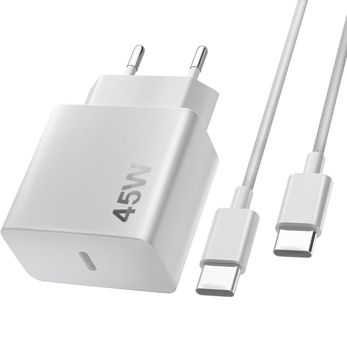 45 W Schnellladegerät für iPhone 16/16 Pro/16 Pro Max/16 Plus/15/15 Pro/15 Pro Max/15 Plus/iPad/iPad Air, Netzadapter, USB-C-Anschluss mit USB-C-Kabel