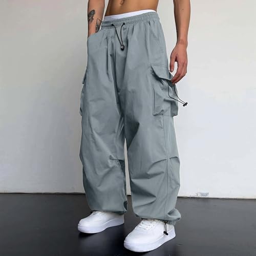 Fxbar Mens Casual Cargo Pants Workout Joggers Stretch Sweatpants Hiking Drawstring Tactical Pants with Multi Pockets2