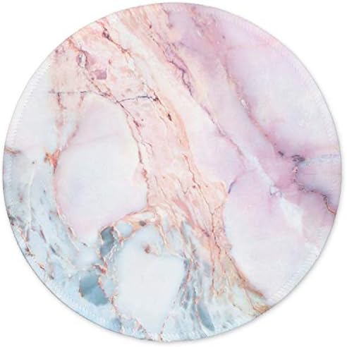 ITNRSIIET Mouse Pad with Stitched Edge, Mouse Mat Premium-Textured, Waterproof, Non-Slip Rubber Base Round Mousepad for Laptop Computer PC Office, Cute Design Desk Accessories, Modern Marbling