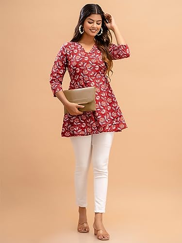 Image of feranoid Women Cotton Angrakha Kurti