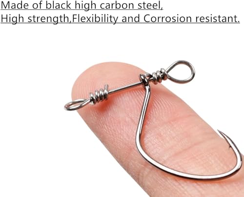 Bass Fishing Drop Shot Hook - 20pcs in-line Drop Shot Rig Perch Fishing Hooks Size #1,#4,#6 (6#)