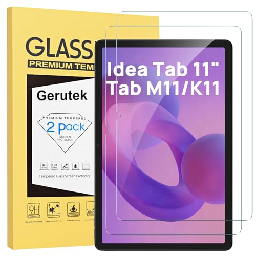 Gerutek 2 Pezzi Pellicola Protettiva per Lenovo Tab M11/K11/Lenovo Idea Tab 11 Pollici/Xiaoxin Pad 11, Pellicola in Vetro Temperato per Lenovo Tab M11 [Ultra Trasparente][Anti-graffio][Bubble-Free]