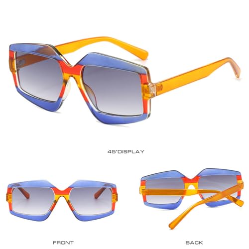 HMRGLMIE-Sunglasses Women Men Colorful Lens PC Frame Resin Metal Hinge Vintage Eyewear UV4004