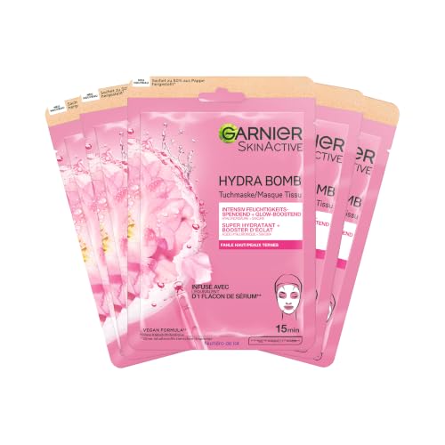 Garnier Tuchmaske, feuchtigkeitsspendender Glow-Boost, 5 Stück – Ansicht 1