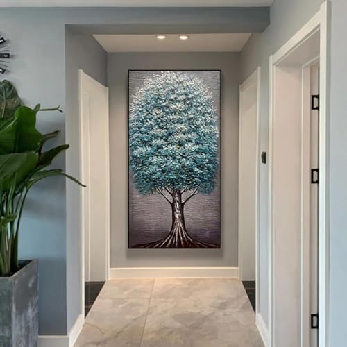 Tableau arbre de fortune abstrait grand format 70x145 cm encadré