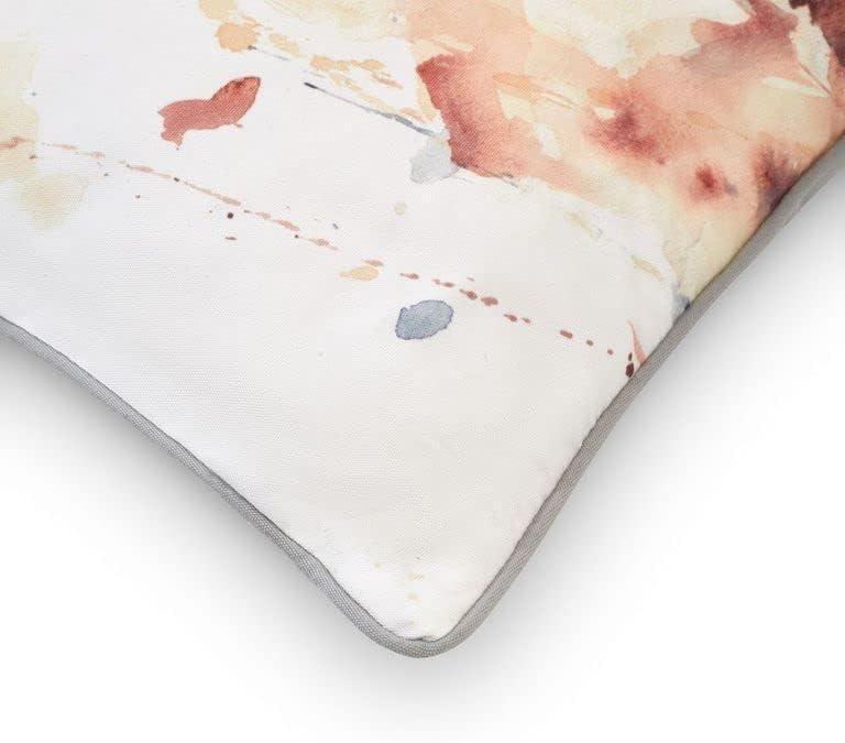 Bravich Pug Decorative Dog Cushion- Home Decor For Living Room, Sofa, Chair Covers, & Bedding Accessories. Cute, Plush Watercolour Print Dog Pillow, For Bedroom Decorations.